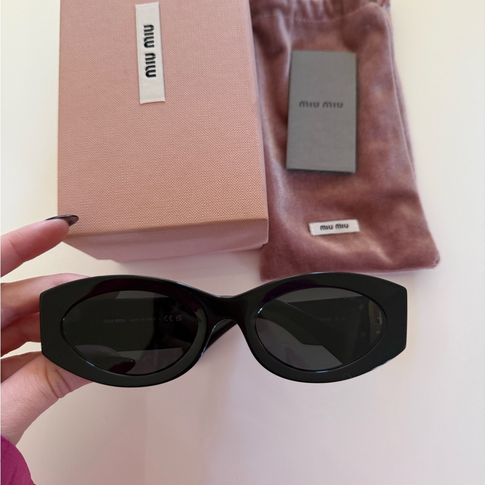 Miu miu Glimpse oval-frame acetate sunglasses